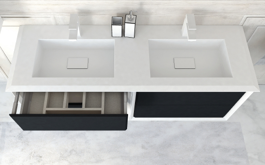 Cezares Раковина накладная 141x46 см, с переливом, с 2 отверстиями, цвет: bianco opaco 50215