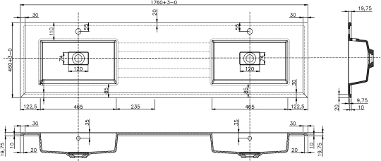 Мебельная раковина Cezares Bellagio 176 Bianco opaco 50216