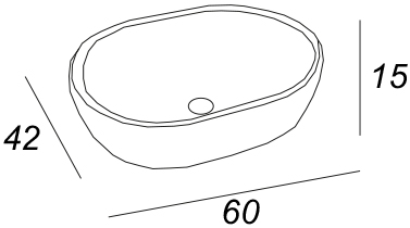 Cezares Bellagio Раковина чаша 60х42 см, без перелива, цвет: bianco 50179