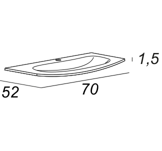 Мебельная раковина Cezares Sting 70 Extra light 82410