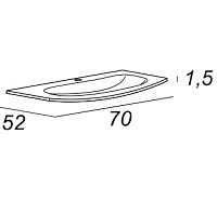 Мебельная раковина Cezares Sting 70 Extra light 82410