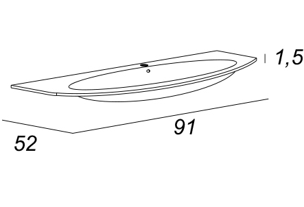 Мебельная раковина Cezares Eden 91 Extra light 82399
