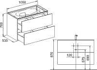 Keuco Edition 11 Раковина накладная, прямоугольная 105x53,8x17h см, цвет: белый 31150 311001