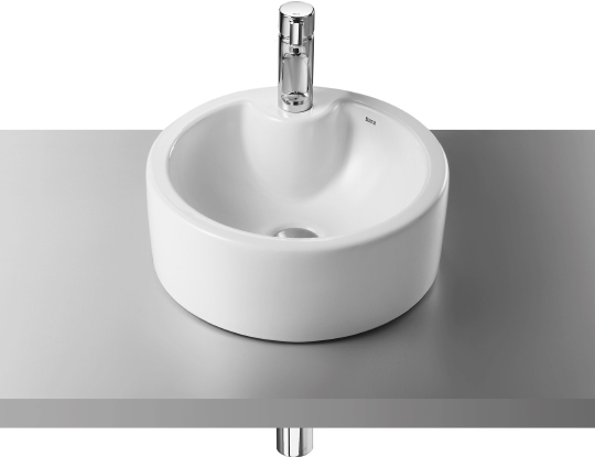 Roca Terra Раковина чаша d39 см, с переливом, без донного клапана, цвет: белый глянцевый 32722T000