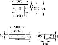 Roca Hall Раковина подвесная 50х25 см, с переливом, без донного клапана, цвет: белый глянцевый 325883000
