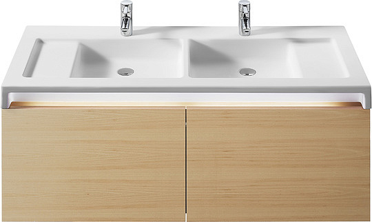 Roca Stratum Раковина подвесная 130х50 см, двойная, без перелива, цвет: белый глянцевый 327630000