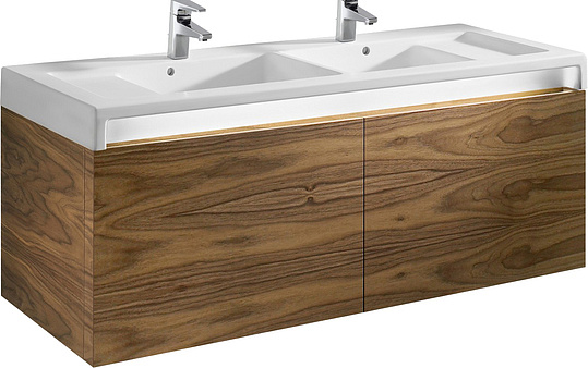 Roca Stratum Раковина подвесная 130х50 см, двойная, без перелива, цвет: белый глянцевый 327630000