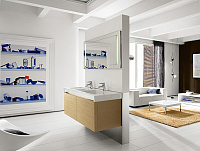 Roca Stratum Раковина подвесная 130х50 см, двойная, без перелива, цвет: белый глянцевый 327630000