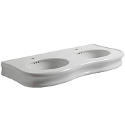 Simas Lante Раковина подвесная с 2мя чашами 120х54 см, с переливом, цвет: белый глянцевый LA12bi*1