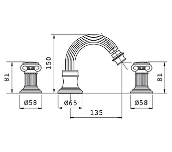 Смеситель Cezares Olimp BBS2 01 O для биде OLIMP-BBS2-01-O