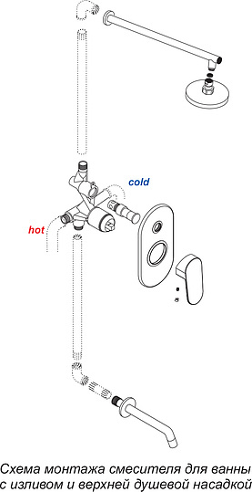 Wasserkraft Смеситель для ванны и душа, цвет: хром 10641