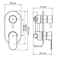 Wasserkraft Смеситель для ванны и душа, цвет: хром 5871