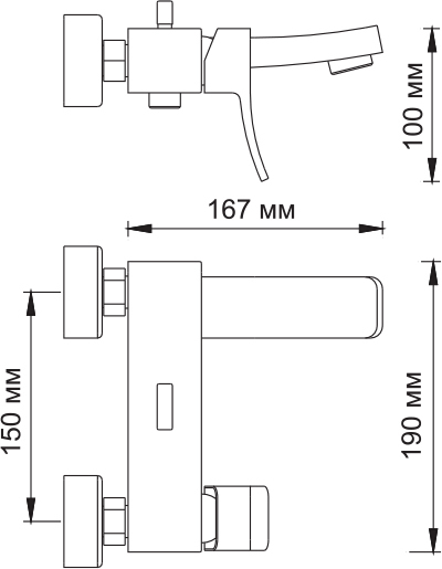Смеситель Wasserkraft Exter  для ванны с душем, светлая бронза 1601