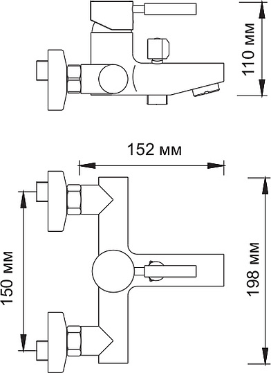 Смеситель Wasserkraft Wern  для ванны с душем, матовый хром 4201