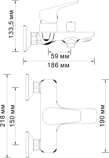 Смеситель Wasserkraft Lippe  для ванны с душем 4501