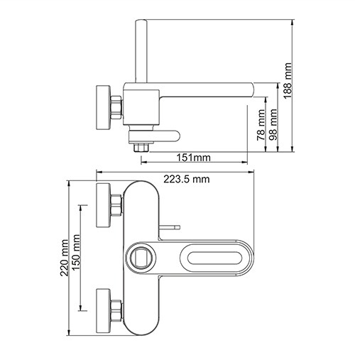 Смеситель Wasserkraft Kammel  для ванны с душем 1801