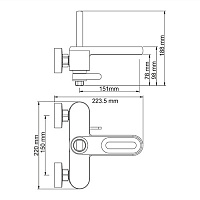 Смеситель Wasserkraft Kammel  для ванны с душем 1801