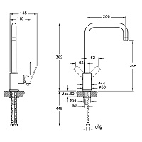 VitrA Flo S Смеситель для кухни, цвет: хром A42103EXP