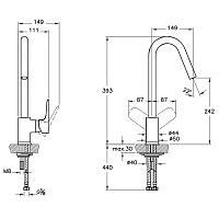 VitrA X-Line Смеситель для кухни, цвет: хром A42115EXP