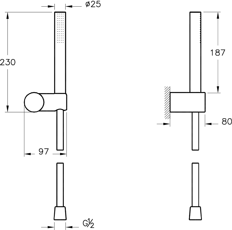 Vitra Origin Душевой гарнитур с ручным душем, цвет медь A4554326