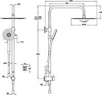 VitrA Lite LC Душевая стойка с верхним душем, цвет: хром A45700EXP