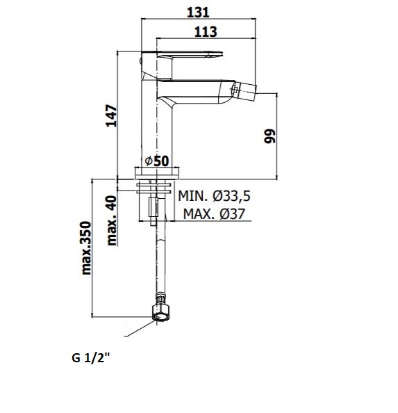 Paffoni Candy Смеситель для биде без донного клапана, цвет: хром CA131CR