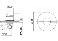 Paffoni Light Смеситель встраиваемый для душа, цвет: Steel Looking LIG011ST