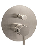 Paffoni Light Смеситель встраиваемый для душа, девиатор-кнопка, цвет: Steel Looking LIG015ST