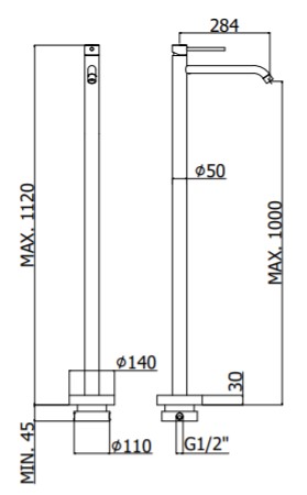 Paffoni Light Смеситель для раковины напольный без встраиваемой части, цвет: хром LIG031CR