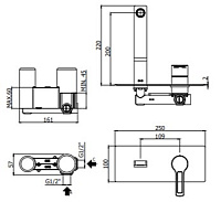 Paffoni Ringo Смеситель для раковины встраиваемый с изливом 20 см, цвет: хром RIN105CR