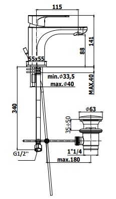 Paffoni Sly Смеситель для раковины без донного клапана, цвет: хром SY071CR