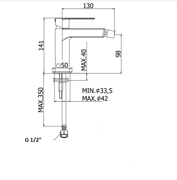 Paffoni Tango Смеситель для биде без донного клапана, цвет: хром TA131CR