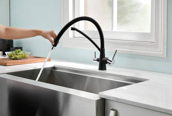 Paulmark Siеgen Смеситель для кухни с гибким изливом, цвет: черный Si213111-308