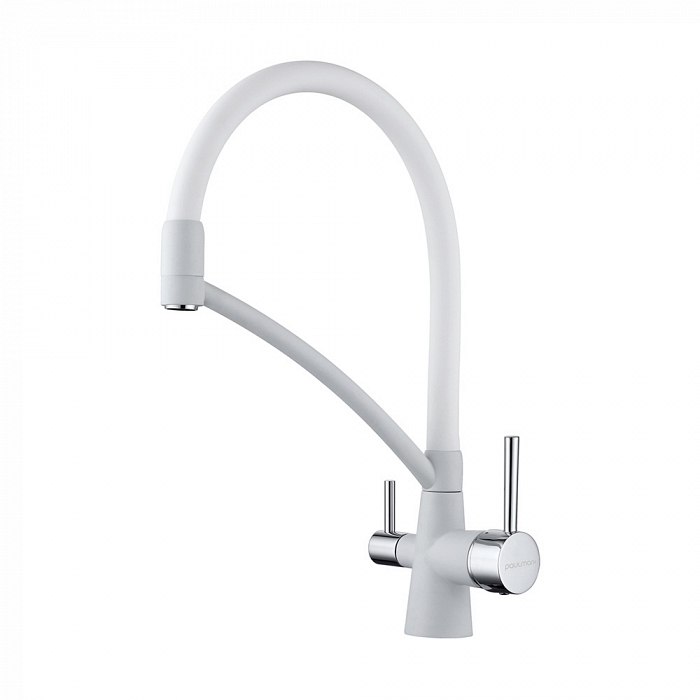 Paulmark Siеgen Смеситель для кухни с гибким изливом, цвет: белый матовый Si213111-431