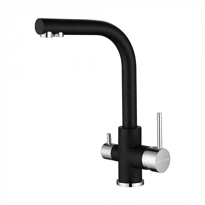 Paulmark Essen Смеситель для кухни с гибким изливом, цвет: черный Es213011-308