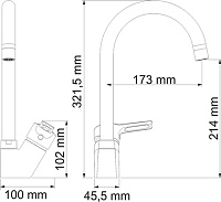 Смеситель Wasserkraft Ruhr  для кухонной мойки 24407