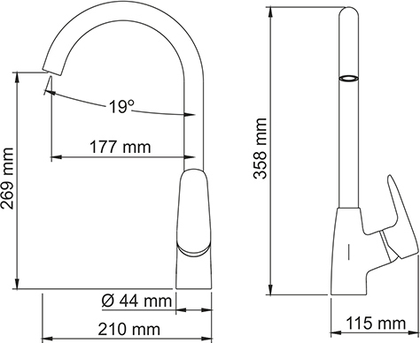 Смеситель Wasserkraft Vils  для кухонной мойки 5607