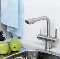 Смеситель Wasserkraft  для кухонной мойки, матовый хром A8027