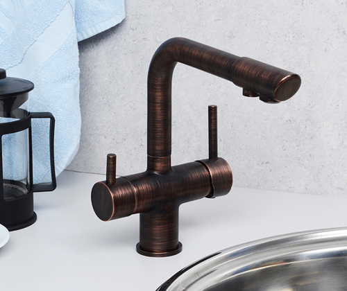 Смеситель Wasserkraft  для кухонной мойки, темная бронза A8047