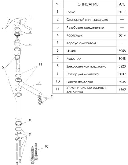 Смеситель Wasserkraft Main  для кухонной мойки 4107