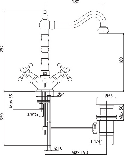 Смеситель Cezares Golf LS2 02 для раковины GOLF-LS2-02
