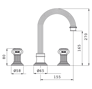 Смеситель Cezares Olimp BLS2 A 03/24 M для раковины OLIMP-BLS2-A-03/24-M