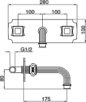 Смеситель Cezares Olimp BLS2 01 Sw С ВНУТРЕННЕЙ ЧАСТЬЮ, для раковины OLIMP-BLS2-01-Sw