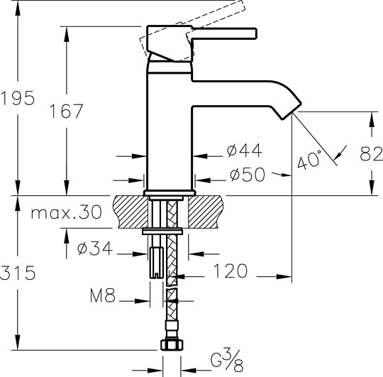 VitrA Minimax S Смеситель для раковины, цвет: хром A41984EXP