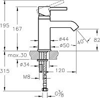VitrA Minimax S Смеситель для раковины, цвет: хром A41984EXP