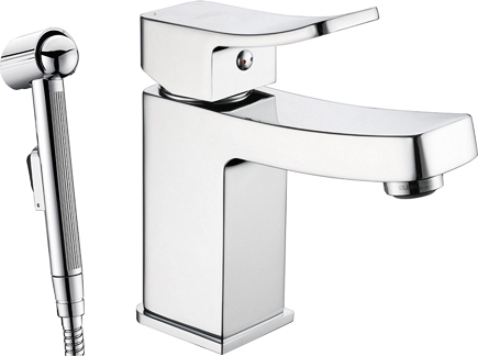 Смеситель Wasserkraft Aller  для раковины с гигиеническим душем 1068