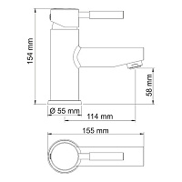 Смеситель Wasserkraft Wern  для раковины, матовый хром 4203