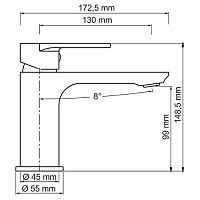 Wasserkraft Elbe  Смеситель для раковины, цвет: черный матовый 7403