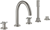 Grohe Atrio New Смеситель на борт ванны, с ручным душем, 5 отверстий, цвет: теплый закат, матовый 19923DC3