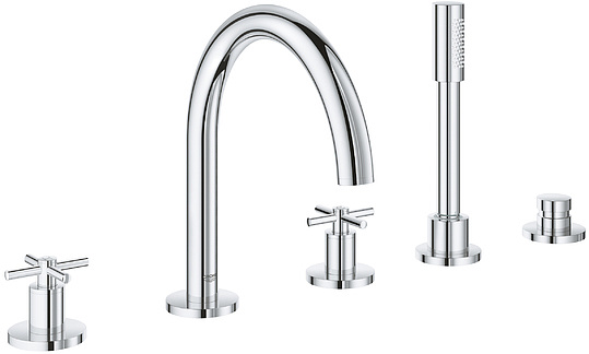 Grohe Atrio New Смеситель на борт ванны, с ручным душем, 5 отверстий, цвет: хром 19923003